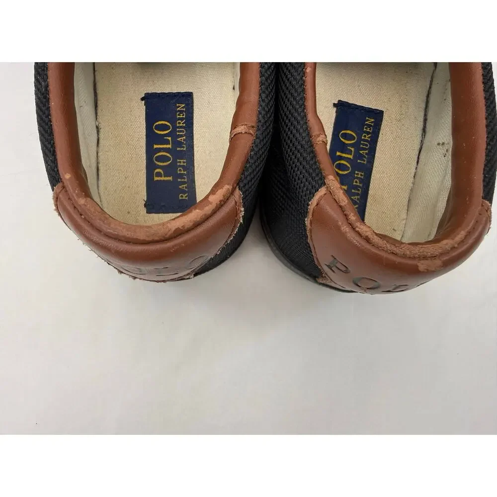 Polo Ralph Lauren Vaughn Canvas Sneakers Black White Pony Men’s Size 8D Shoes